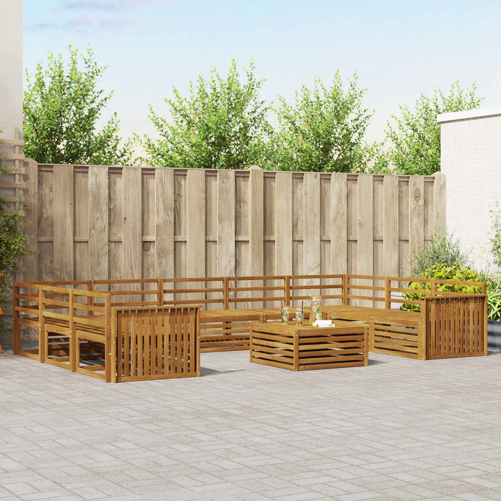 Outdoor-Sofagarnitur 10 pcs Natur Massivholz Akazie