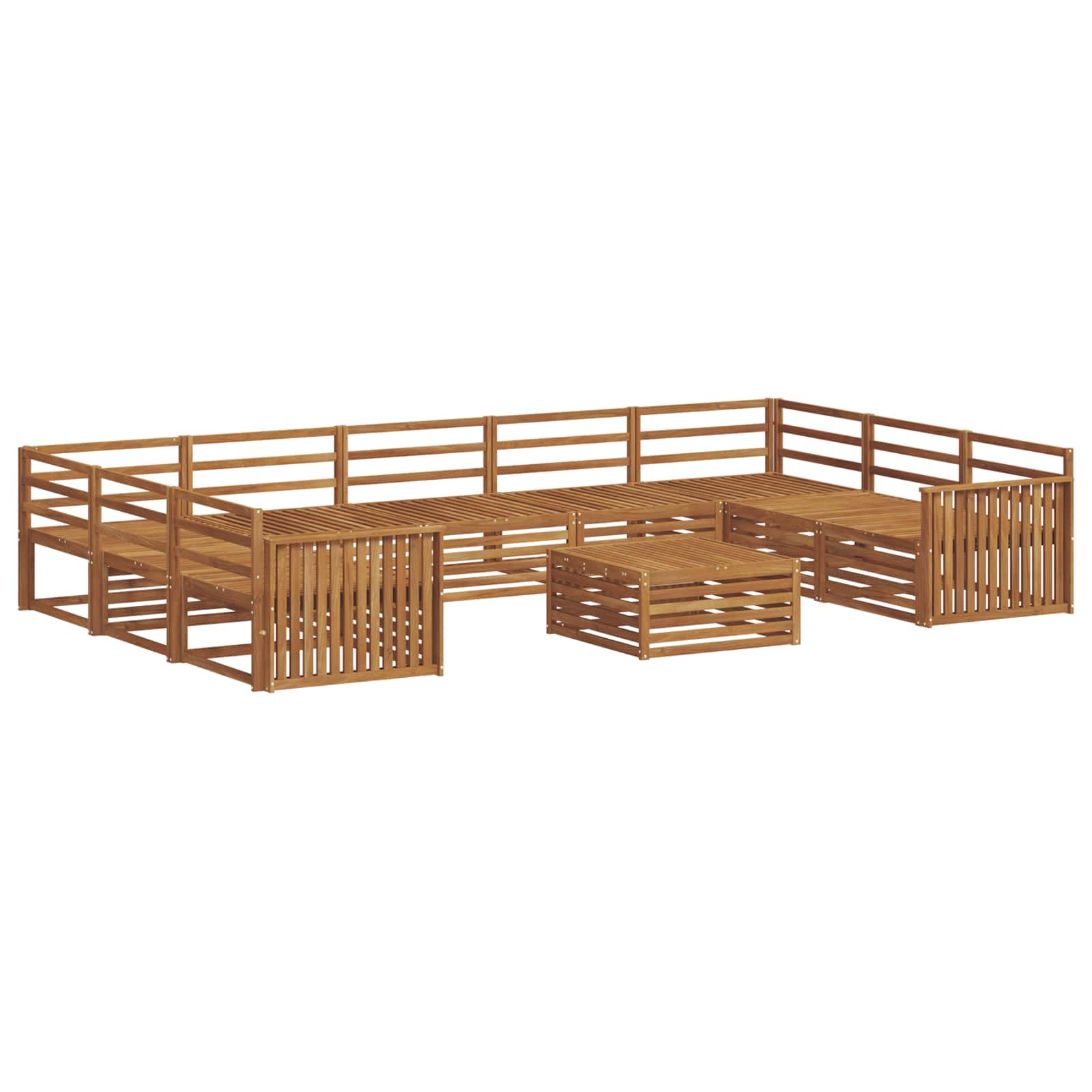 Outdoor-Sofagarnitur 10 pcs Natur Massivholz Akazie