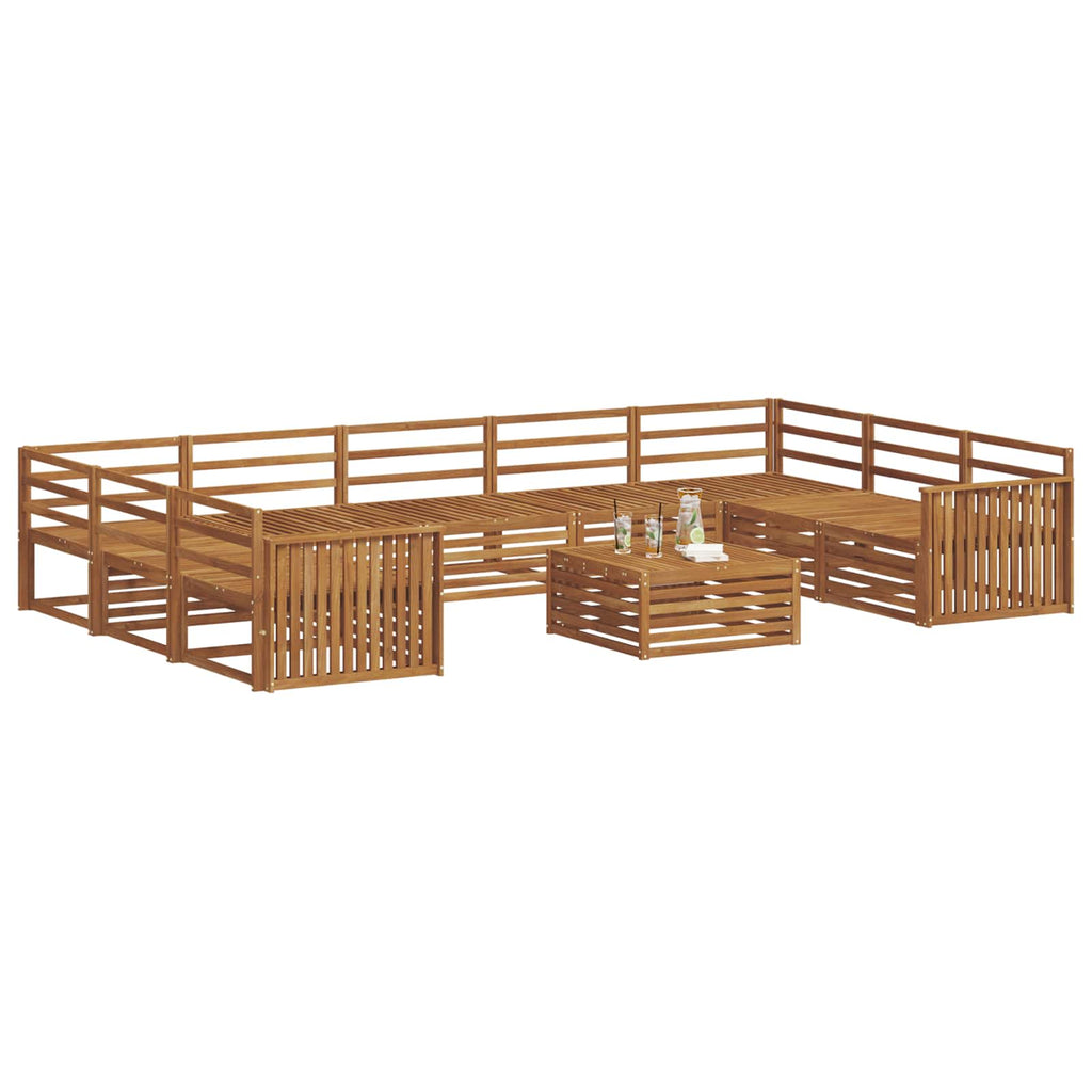 Outdoor-Sofagarnitur 10 pcs Natur Massivholz Akazie