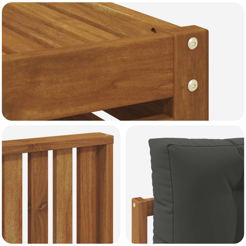 Outdoor-Sofagarnitur mit Kissen 10 pcs Natur und Anthrazit