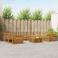 Outdoor-Sofagarnitur 10 pcs Natur Massivholz Akazie