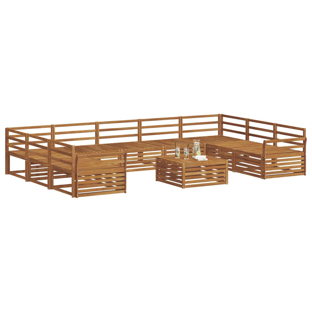 Outdoor-Sofagarnitur 10 pcs Natur Massivholz Akazie