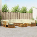Outdoor-Sofagarnitur 10 pcs Natur und Creme Massivholz Akazie