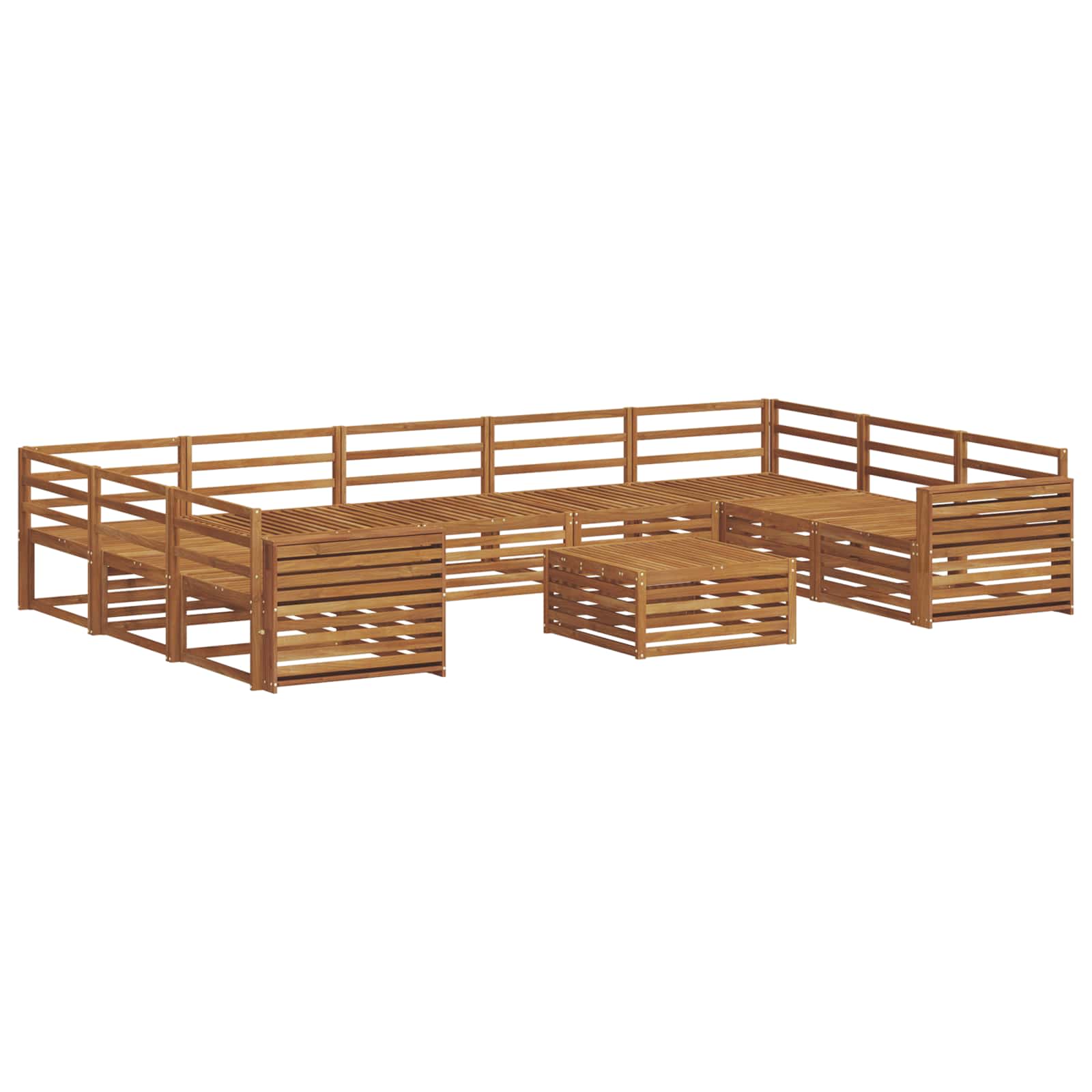 Outdoor-Sofagarnitur 10 pcs Natur Massivholz Akazie