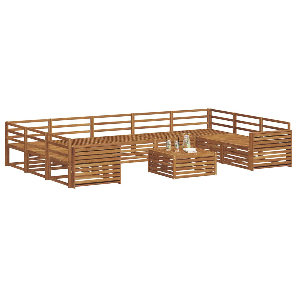 Outdoor-Sofagarnitur 10 pcs Natur Massivholz Akazie