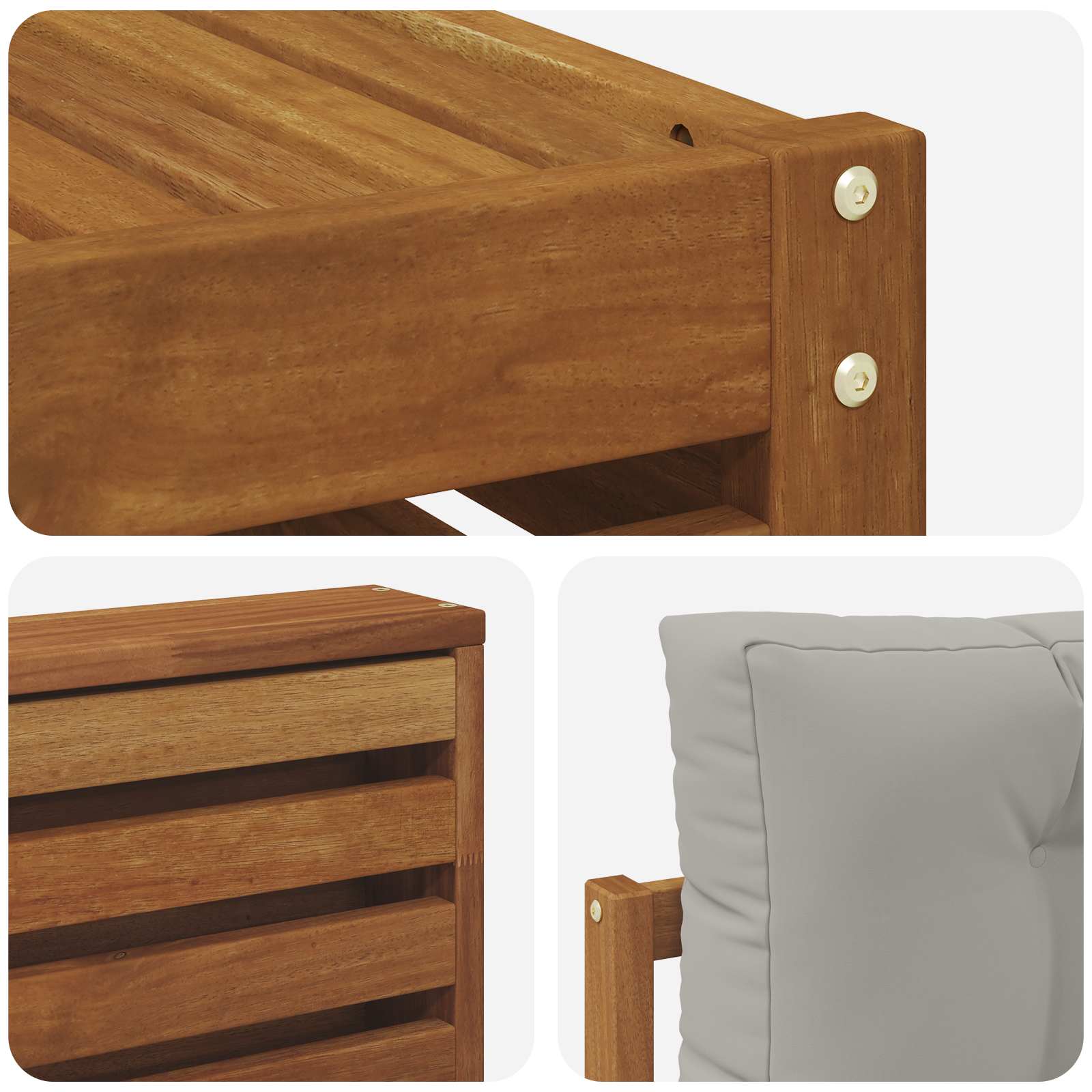 Outdoor-Sofagarnitur mit Kissen 10 pcs Natürlich und Hellgrau