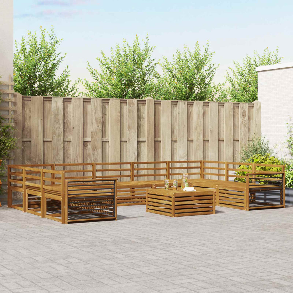 Sofagarnituren 10 pcs Natur Massivholz Akazie