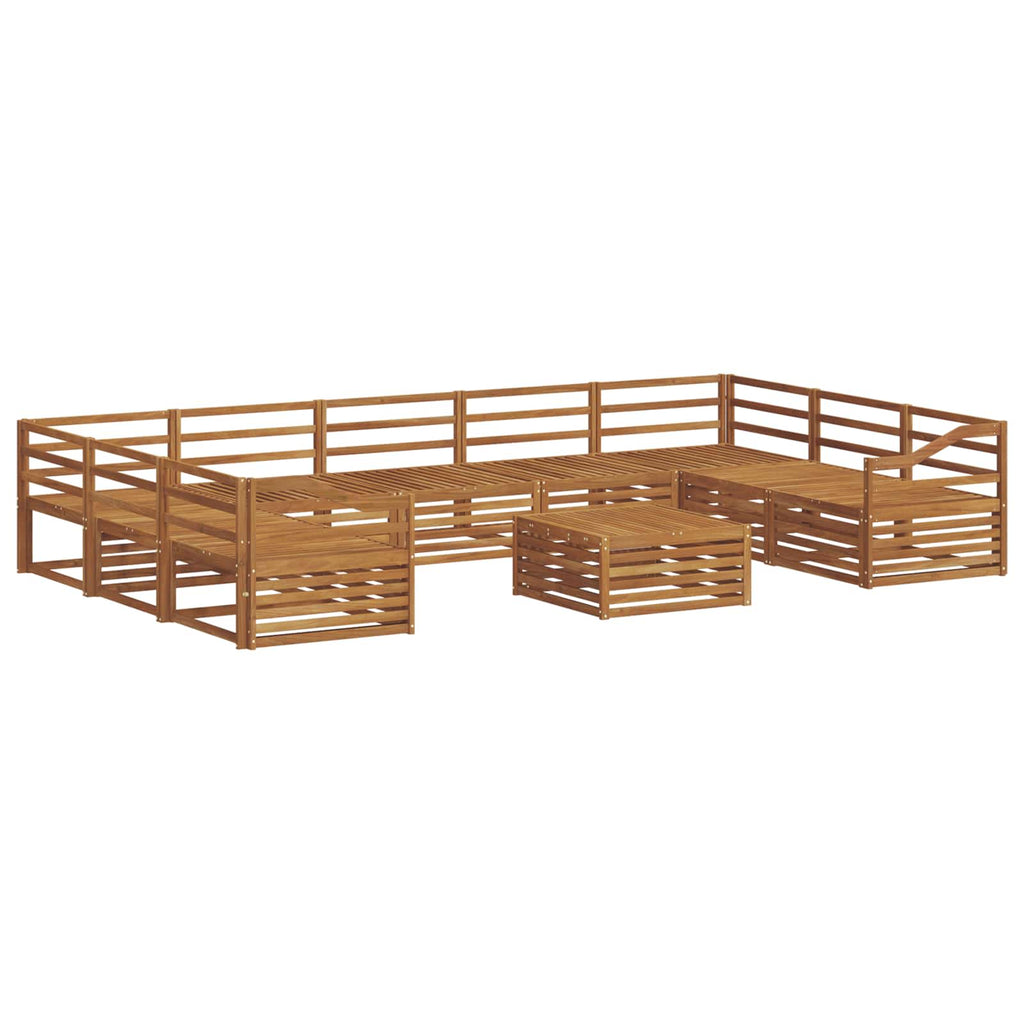 Outdoor-Sofagarnitur 10 pcs Natur Massivholz Akazie