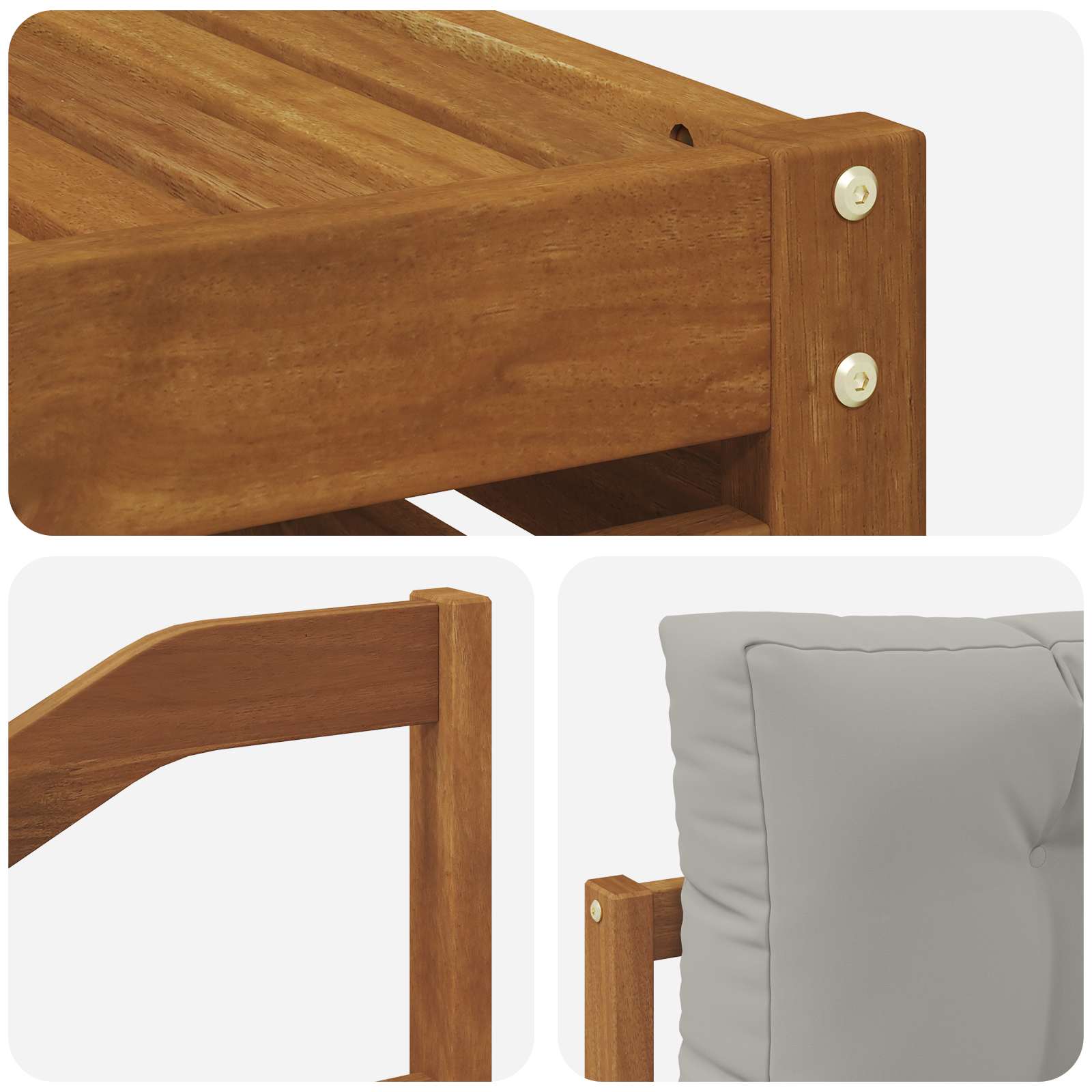 Outdoor-Sofagarnitur mit Kissen 10 pcs Natürlich und Hellgrau