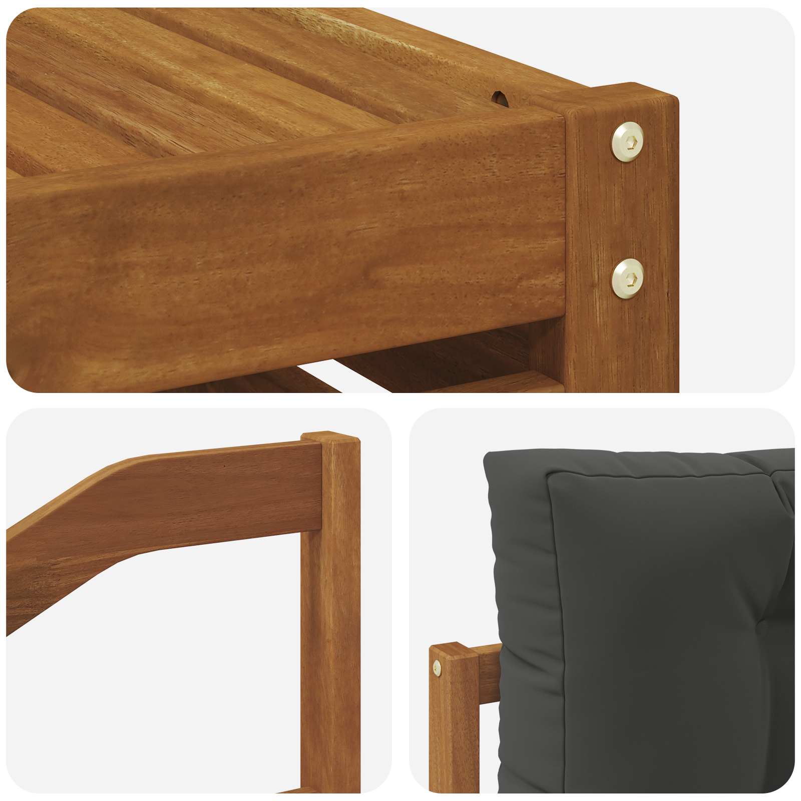 Outdoor-Sofagarnitur mit Kissen 10 pcs Natur und Anthrazit