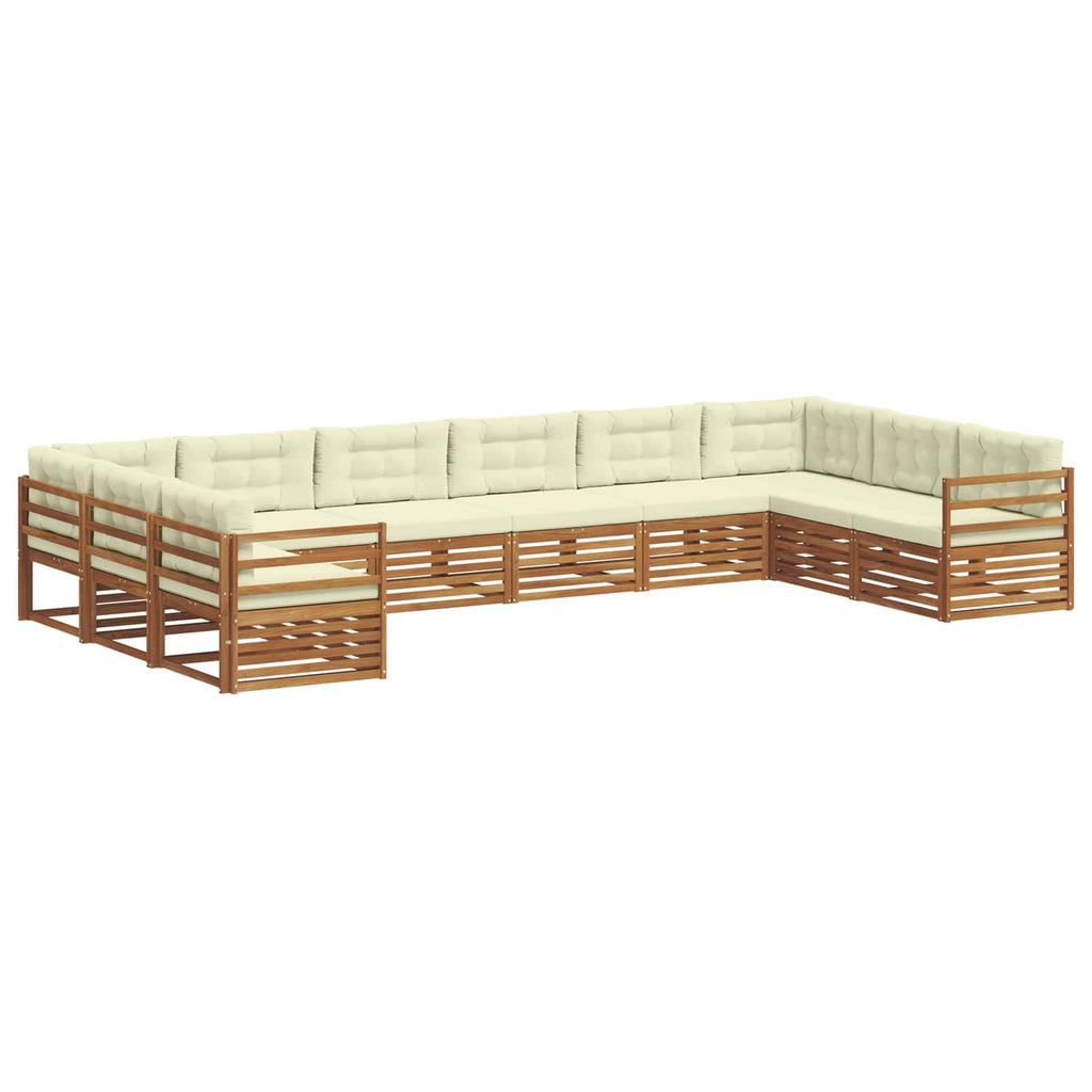 Sofagarnituren 3 pcs Natur und Creme Massivholz Akazie