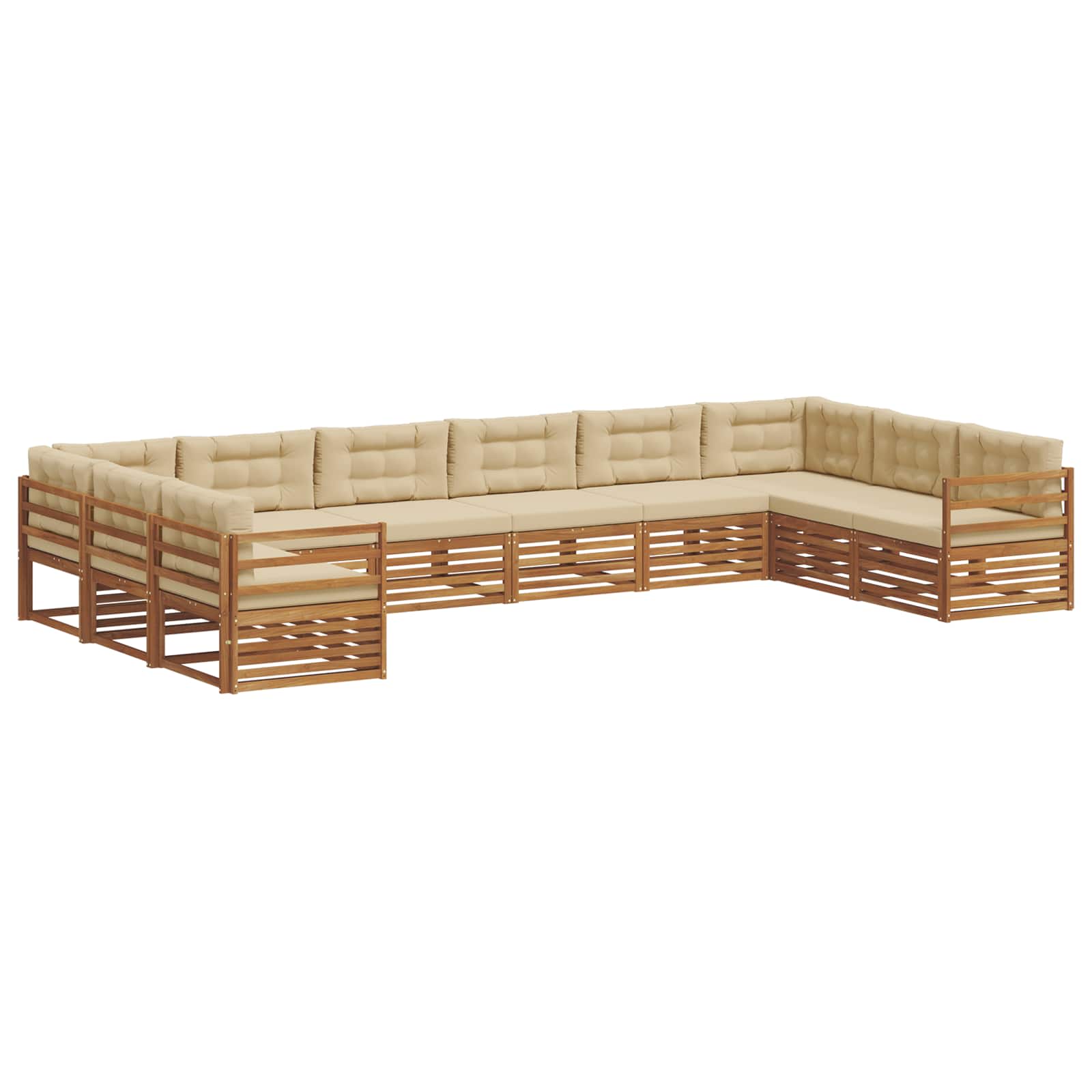 Sofagarnituren 7 pcs Natur und Beige Massivholz Akazie