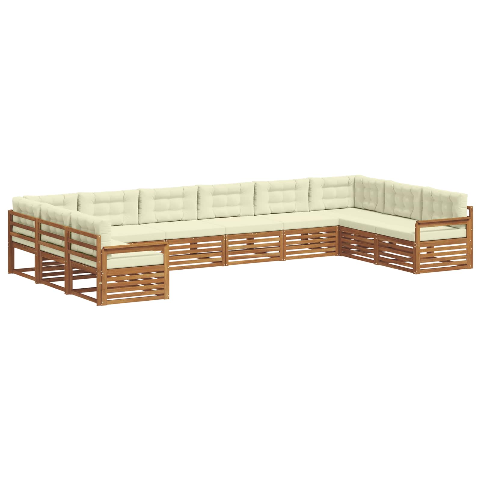 Sofagarnituren 8 pcs Natur und Creme Massivholz Akazie
