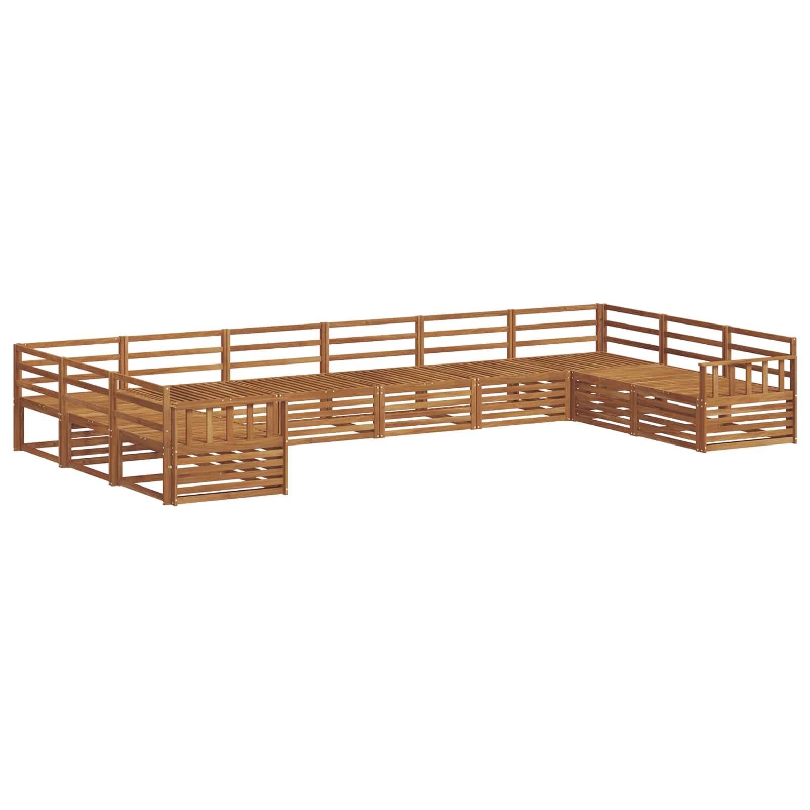 Sofagarnituren 10 pcs Natur Massivholz Akazie