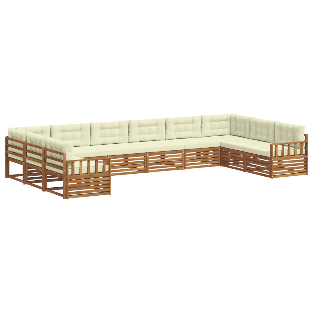 Sofagarnituren 6 pcs Natur und Creme Massivholz Akazie