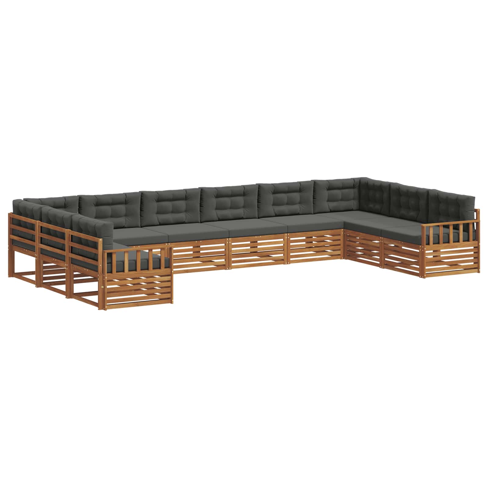 Sofagarnituren 5 pcs Natur und Anthrazit Massivholz Akazie