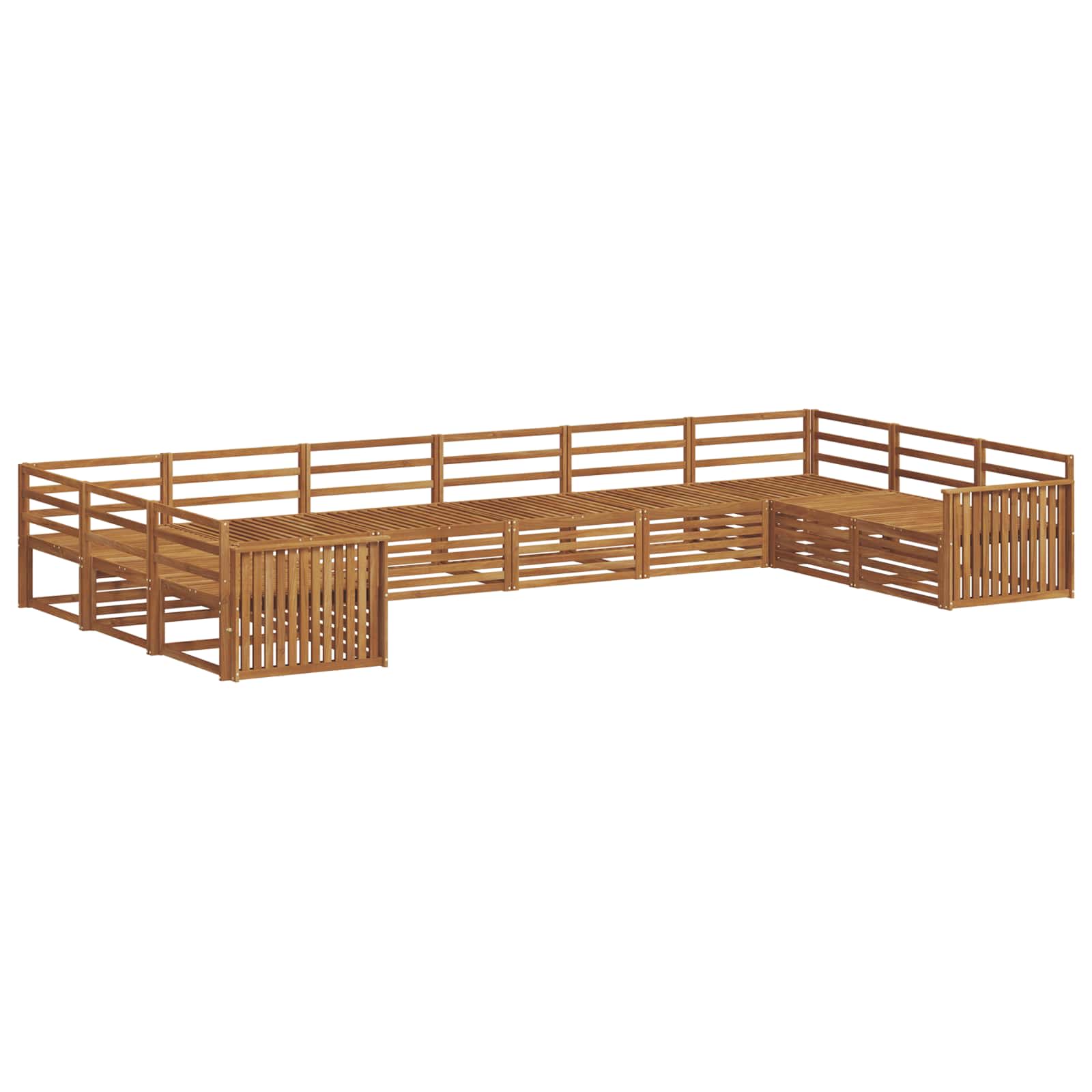 Sofagarnituren 10 pcs Natur Massivholz Akazie