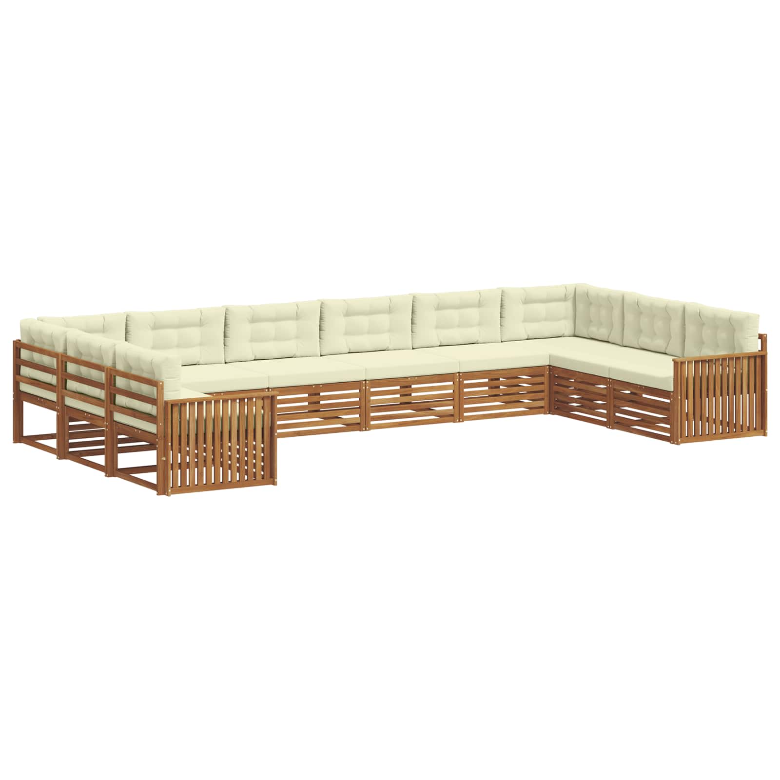 Sofagarnituren 6 pcs Natur und Creme Massivholz Akazie