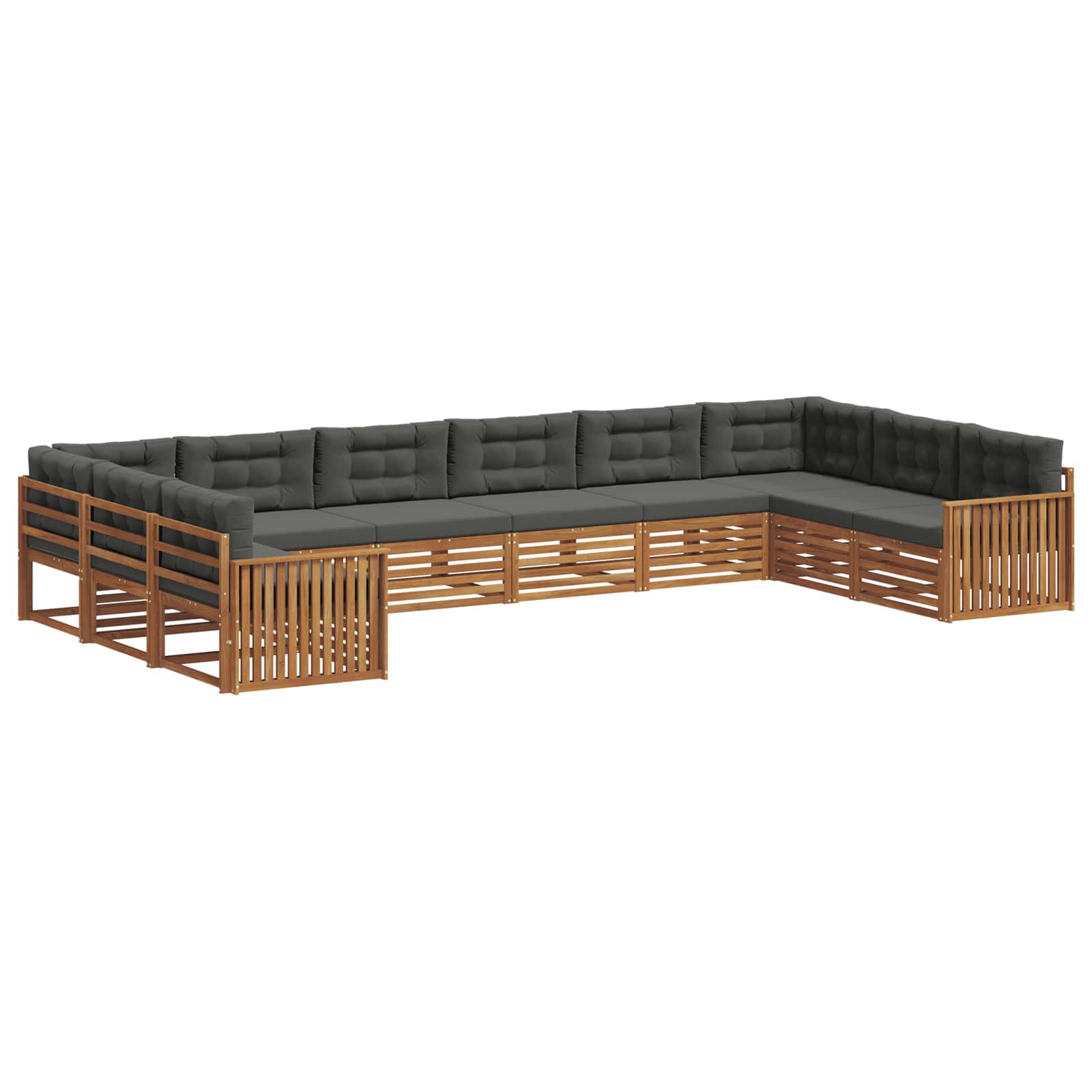 Sofagarnituren 7 pcs Natur und Anthrazit Massivholz Akazie