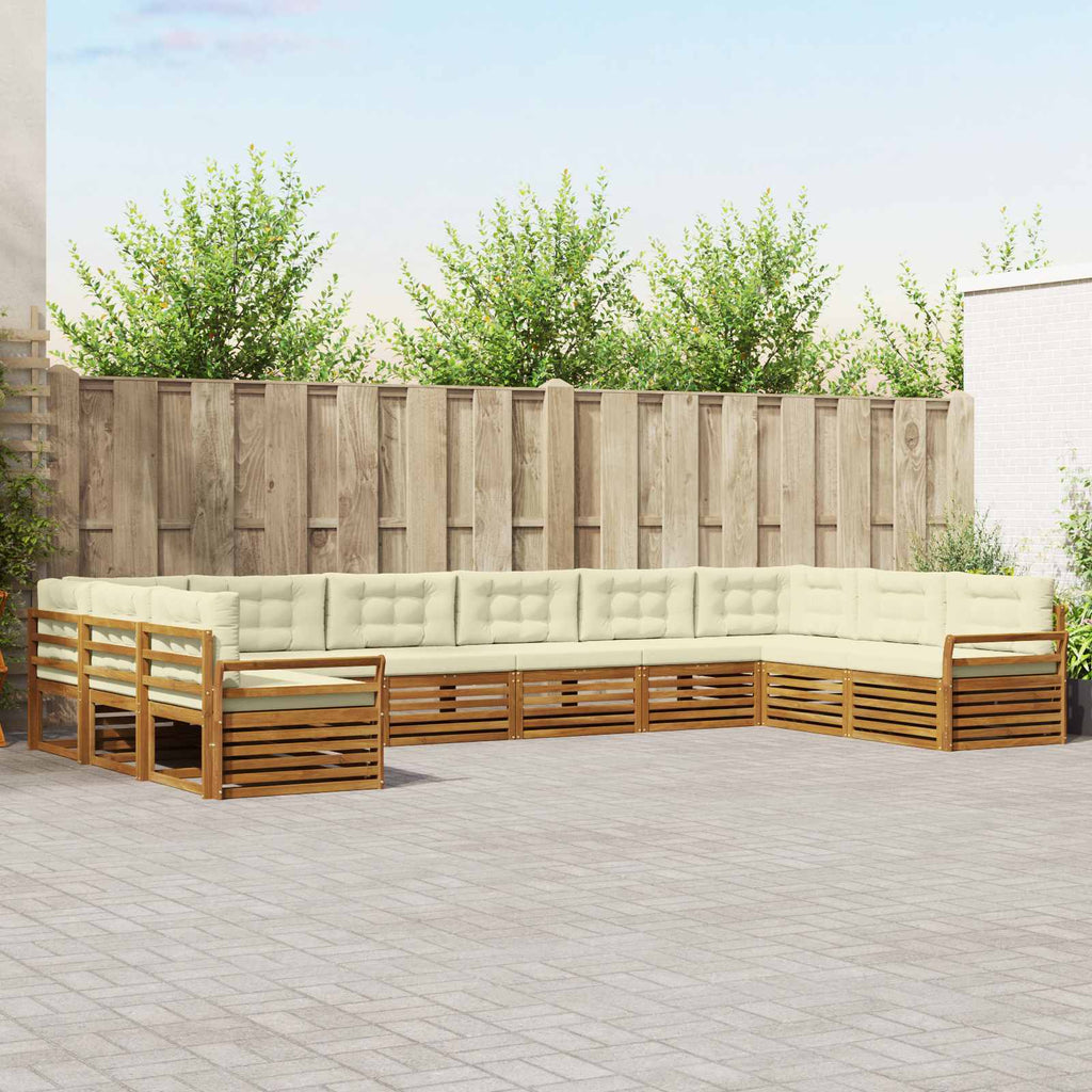 Sofagarnituren 6 pcs Natur und Creme Massivholz Akazie