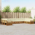 Sofagarnituren 6 pcs Natur und Creme Massivholz Akazie