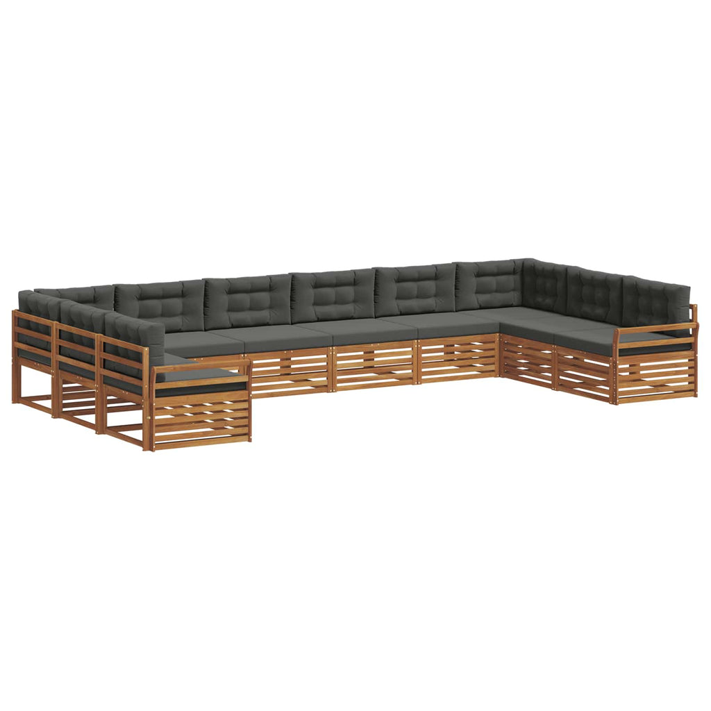 Sofagarnituren 7 pcs Natur und Anthrazit Massivholz Akazie