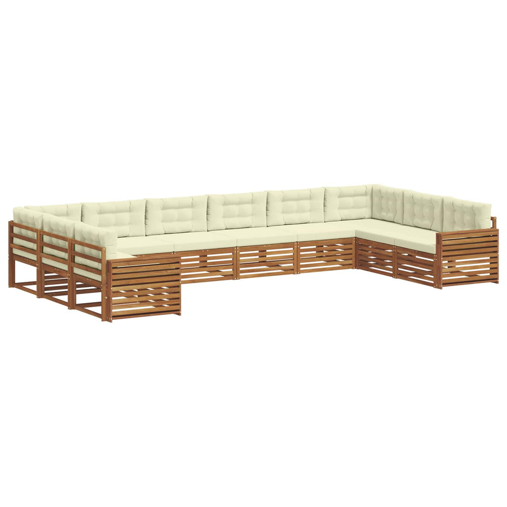 Sofagarnituren 8 pcs Natur und Creme Massivholz Akazie