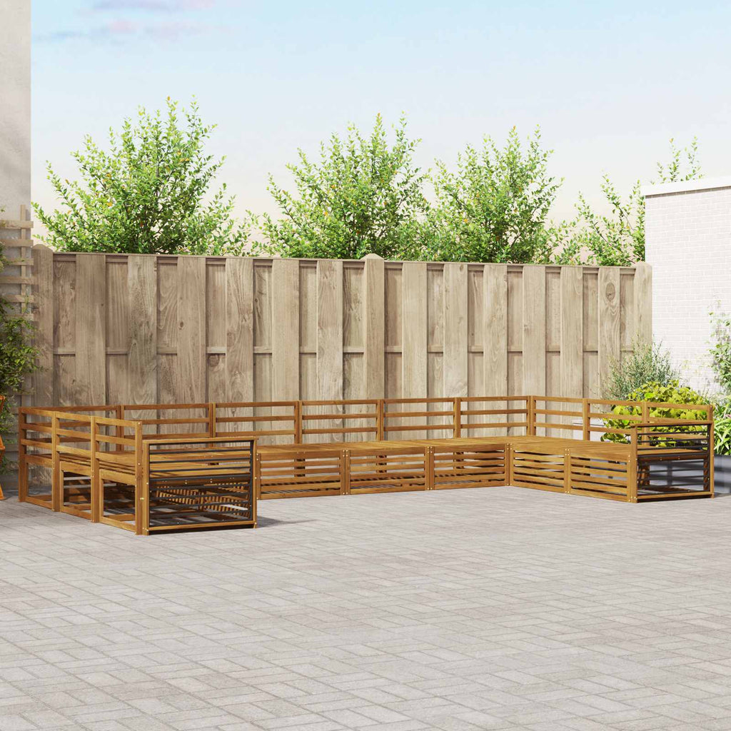 Sofagarnituren 10 pcs Natur Massivholz Akazie