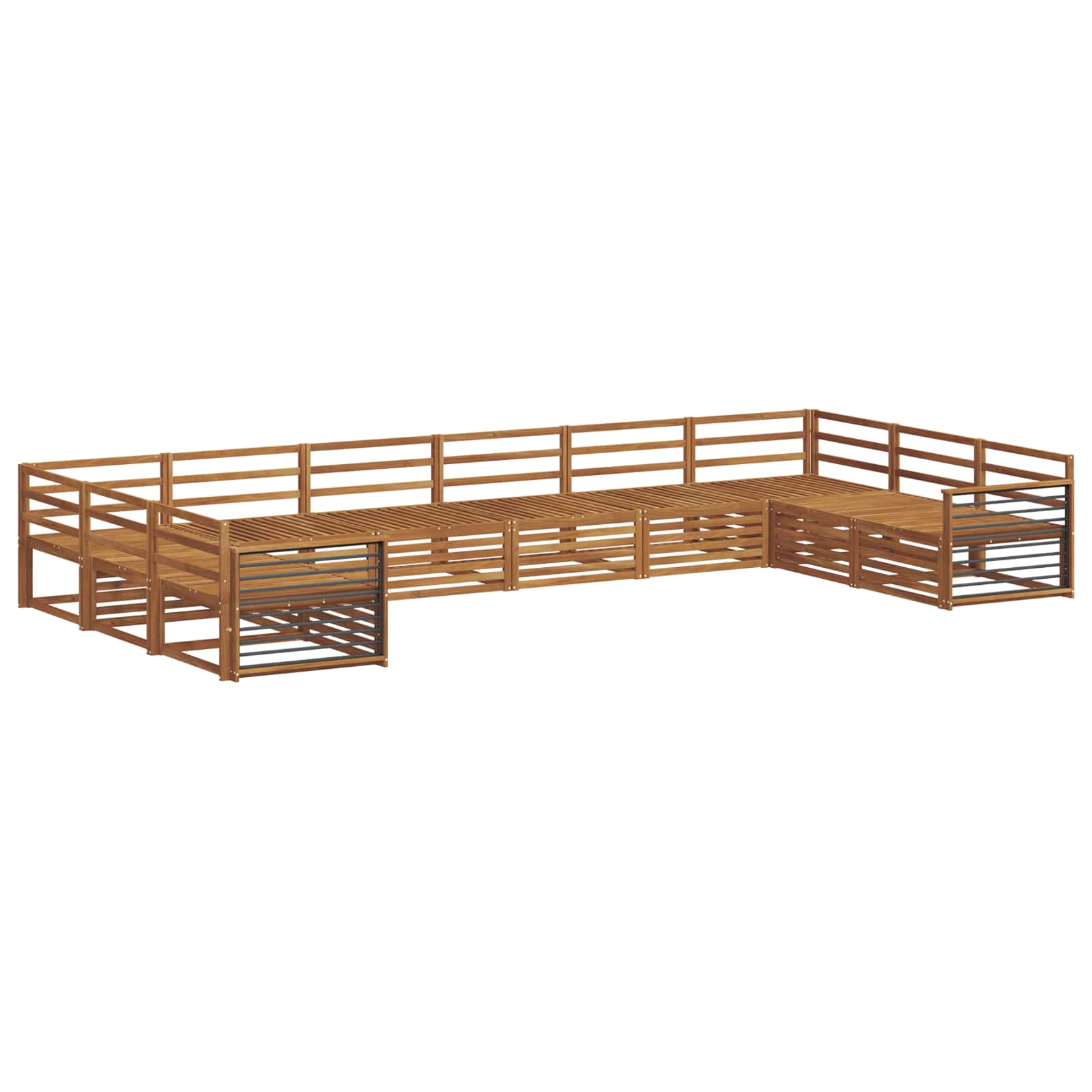 Sofagarnituren 10 pcs Natur Massivholz Akazie