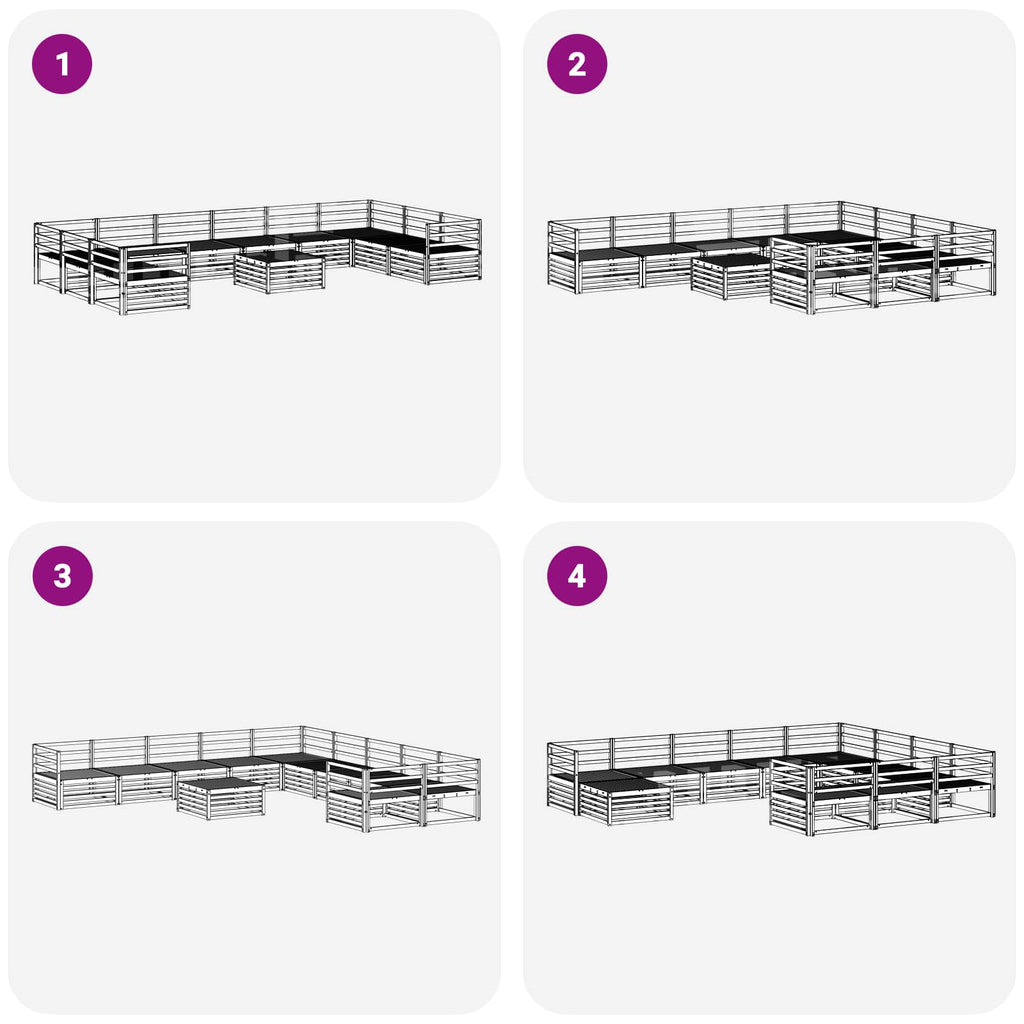 Sofagarnituren 11 pcs Natur Massivholz Akazie