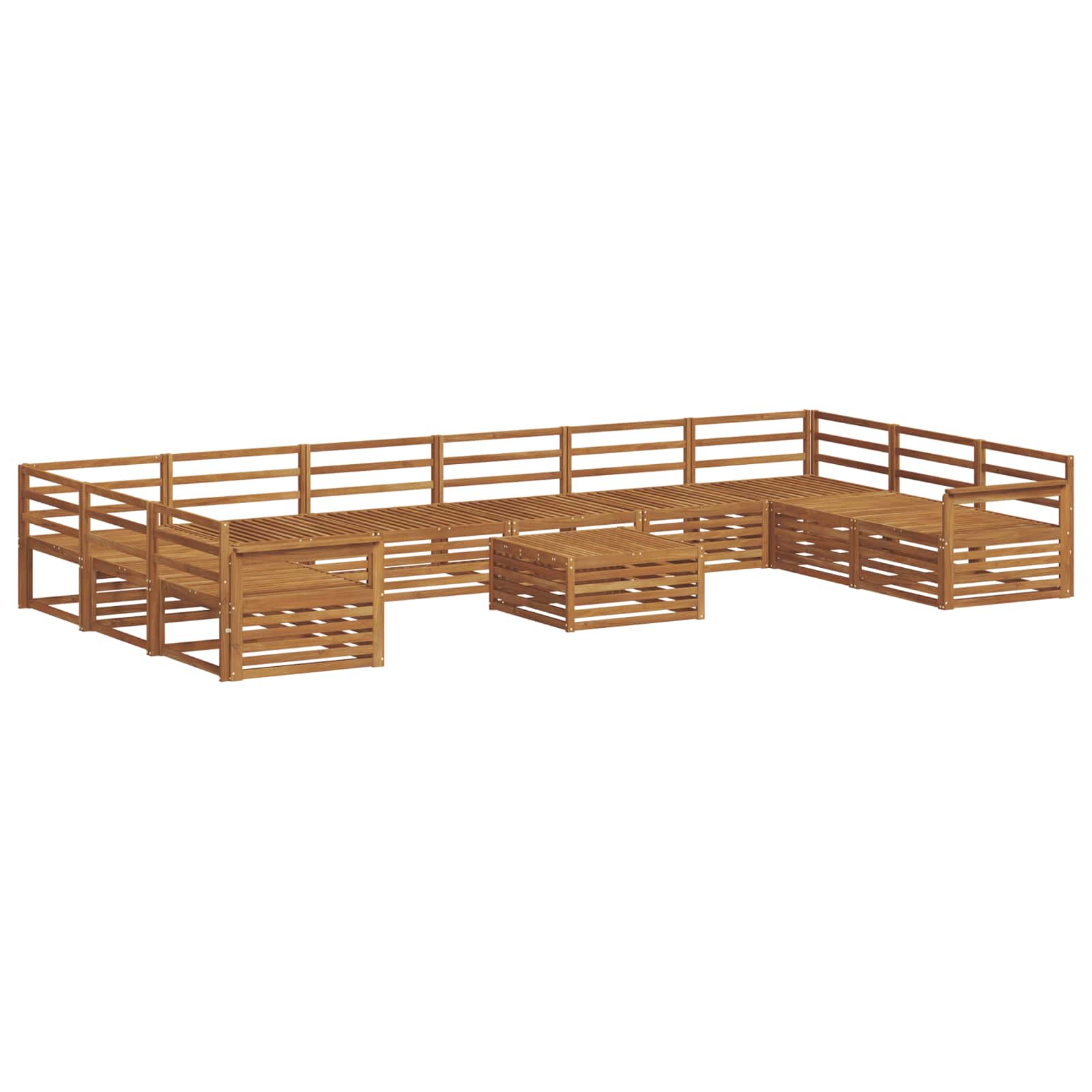 Sofagarnituren 11 pcs Natur Massivholz Akazie