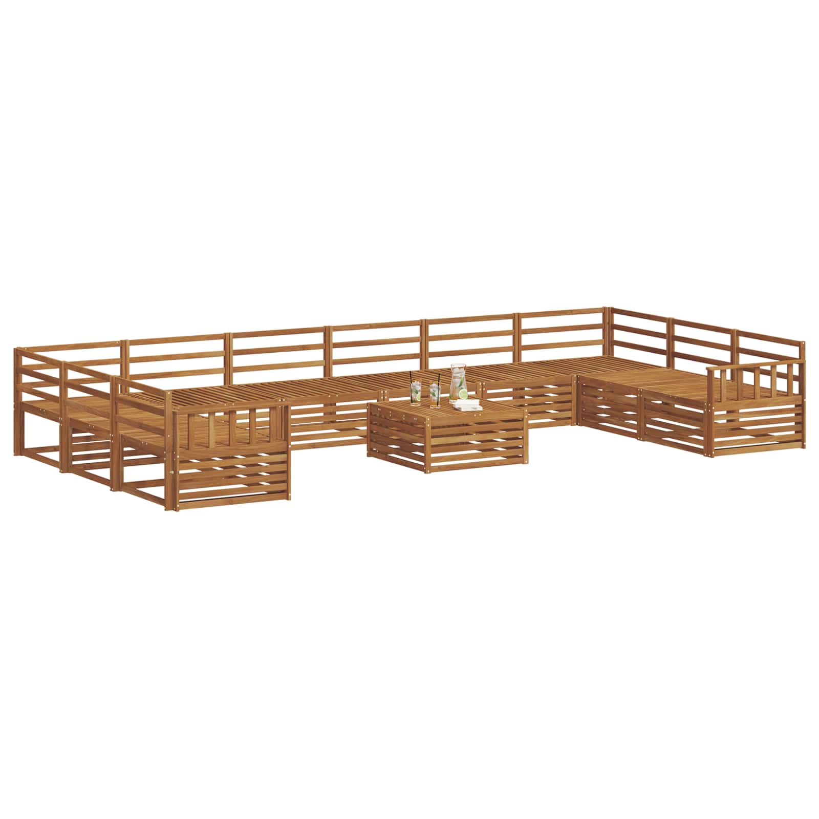 Sofagarnituren 11 pcs Natur Massivholz Akazie