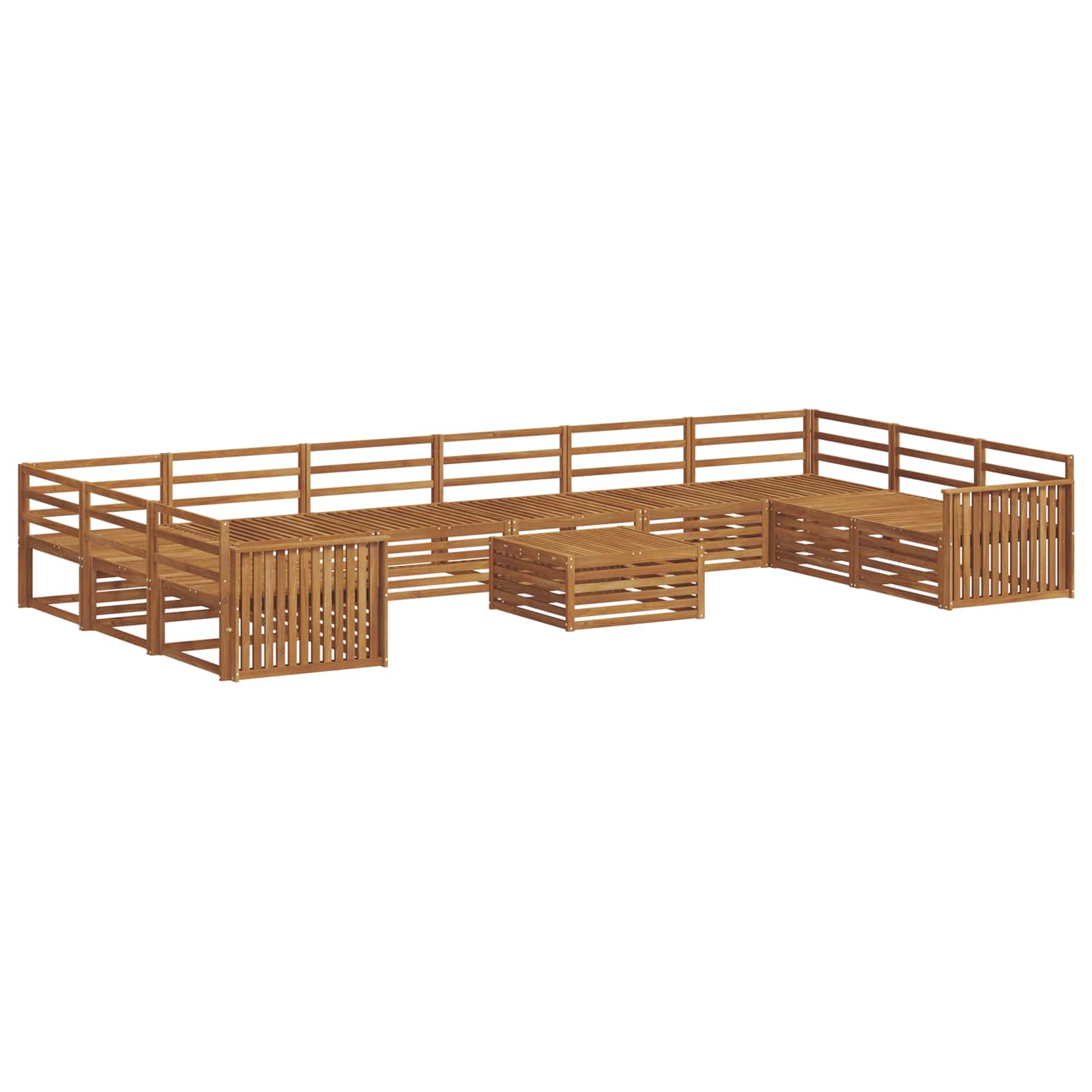 Sofagarnituren 11 pcs Natur Massivholz Akazie