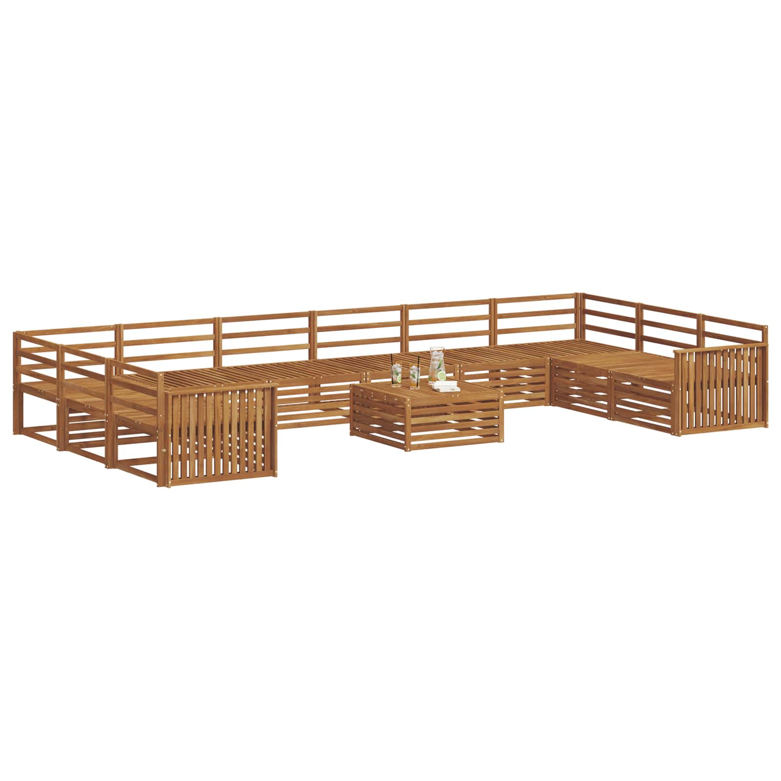 Sofagarnituren 11 pcs Natur Massivholz Akazie