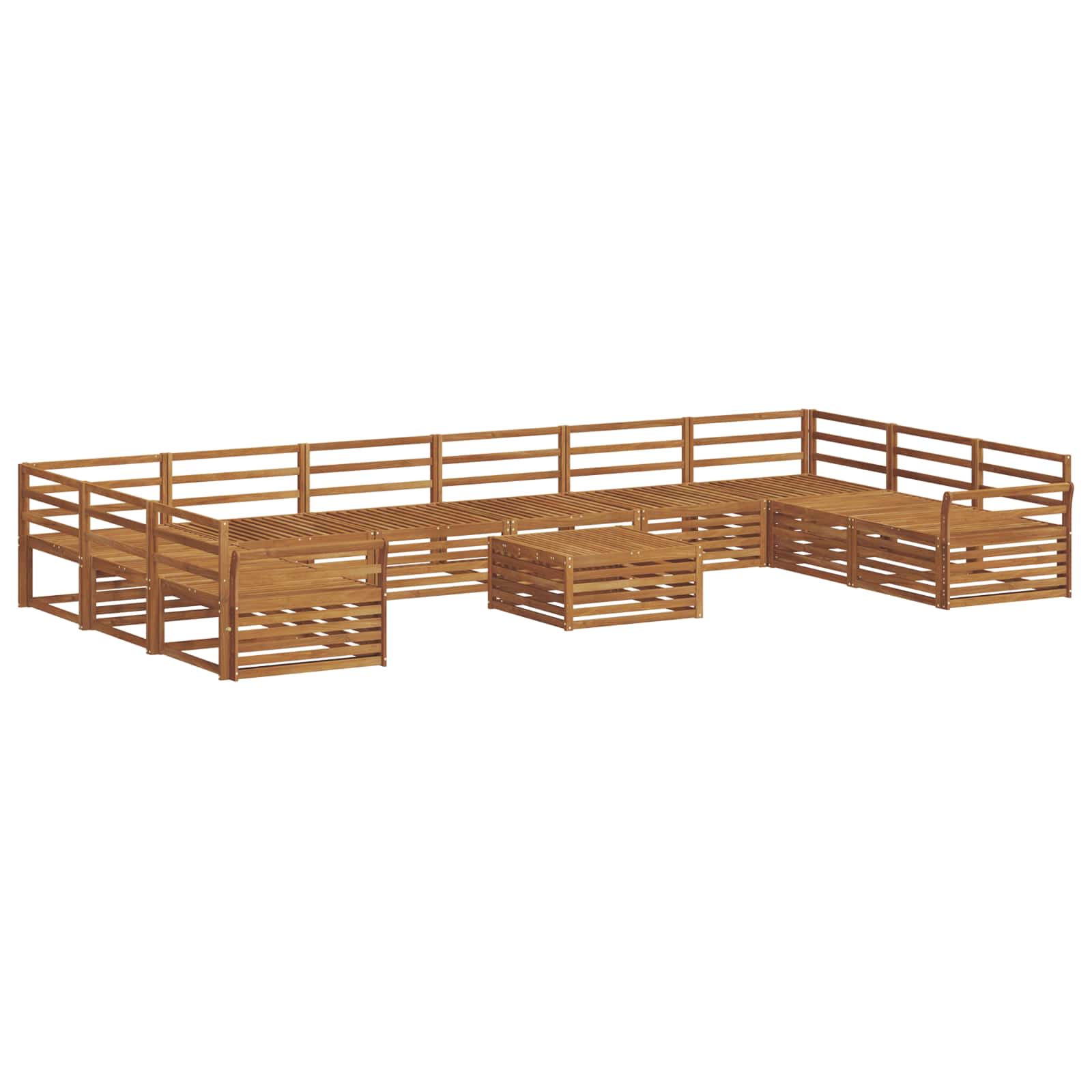 Sofagarnituren 11 pcs Natur Massivholz Akazie