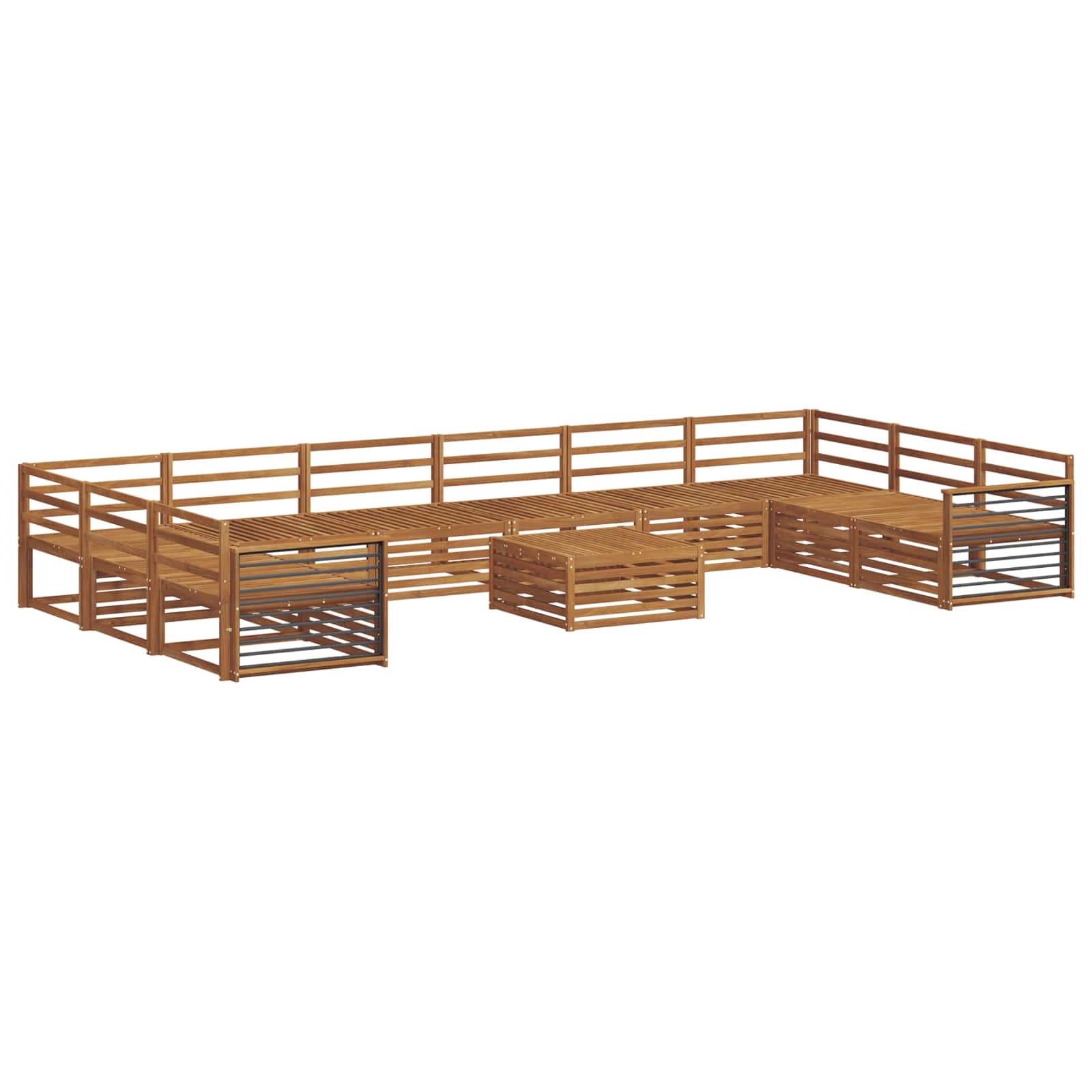 Sofagarnituren 11 pcs Natur Massivholz Akazie