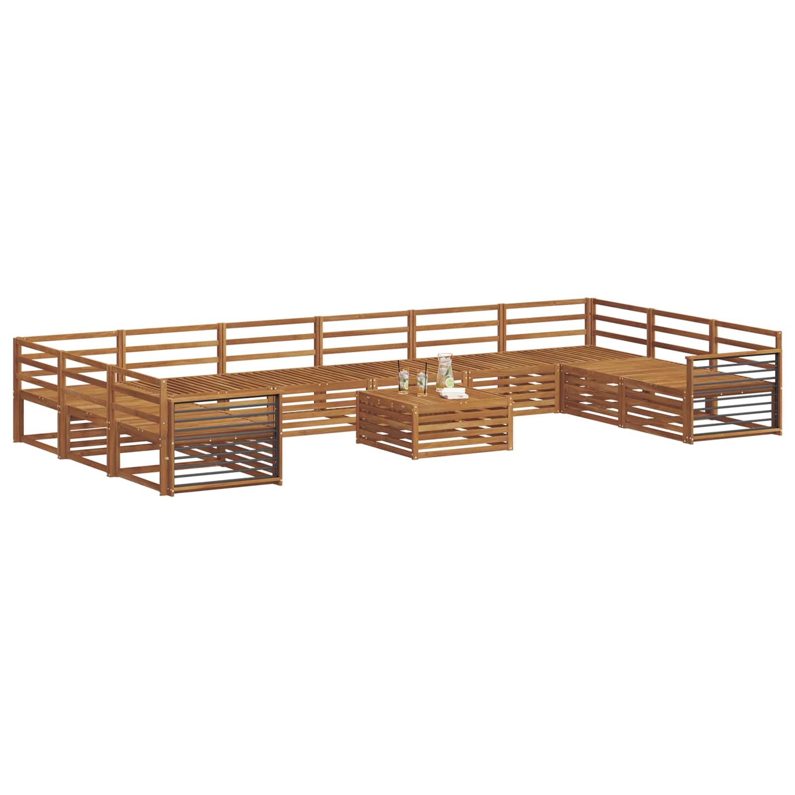 Sofagarnituren 11 pcs Natur Massivholz Akazie