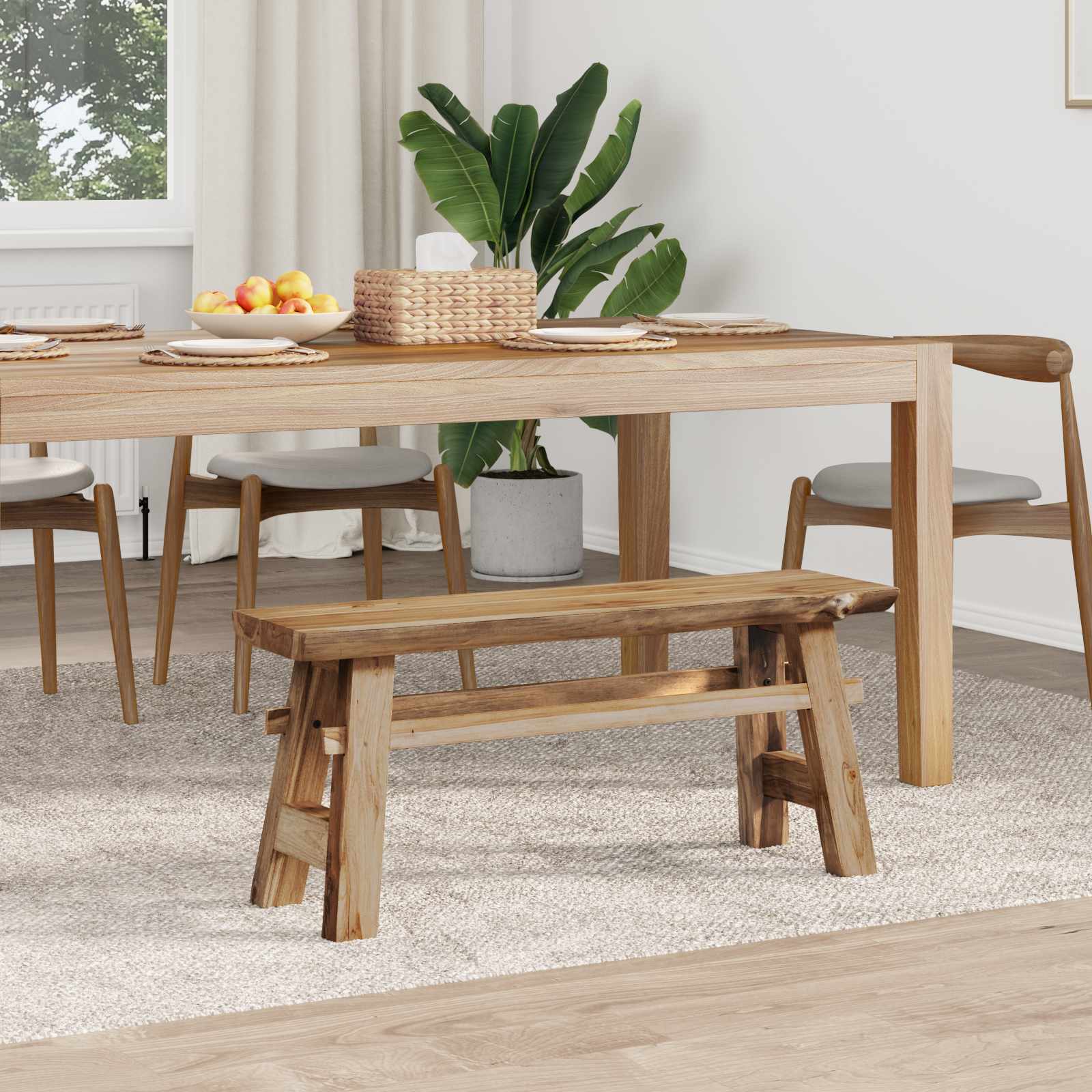 Bank Natur 100 x 29 x 43,5 cm Massivholz Teak
