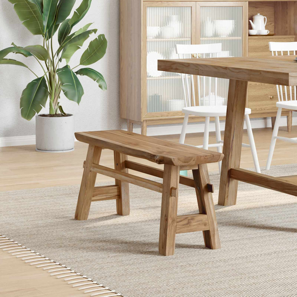 Bank Natur 100 x 29 x 43,5 cm Massivholz Teak