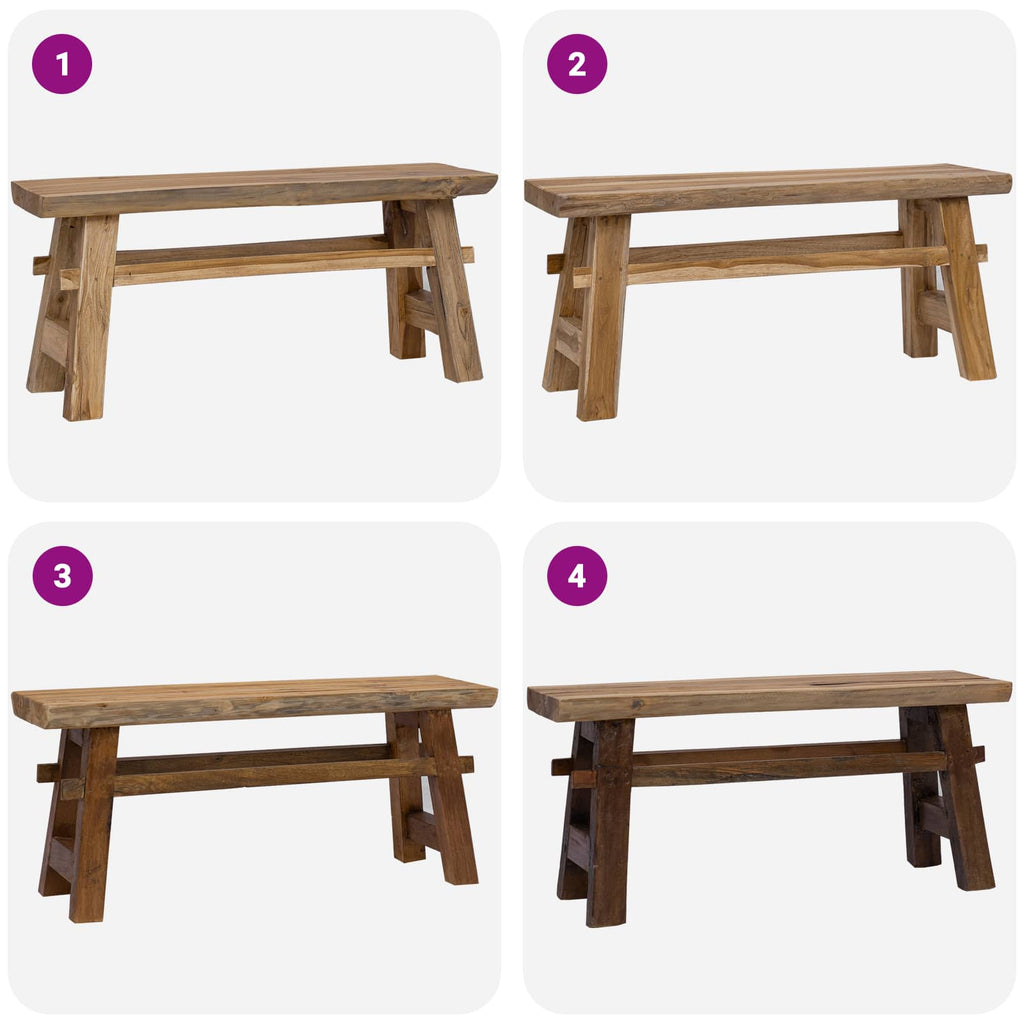 Bank Natur 100 x 29 x 43,5 cm Massivholz Teak