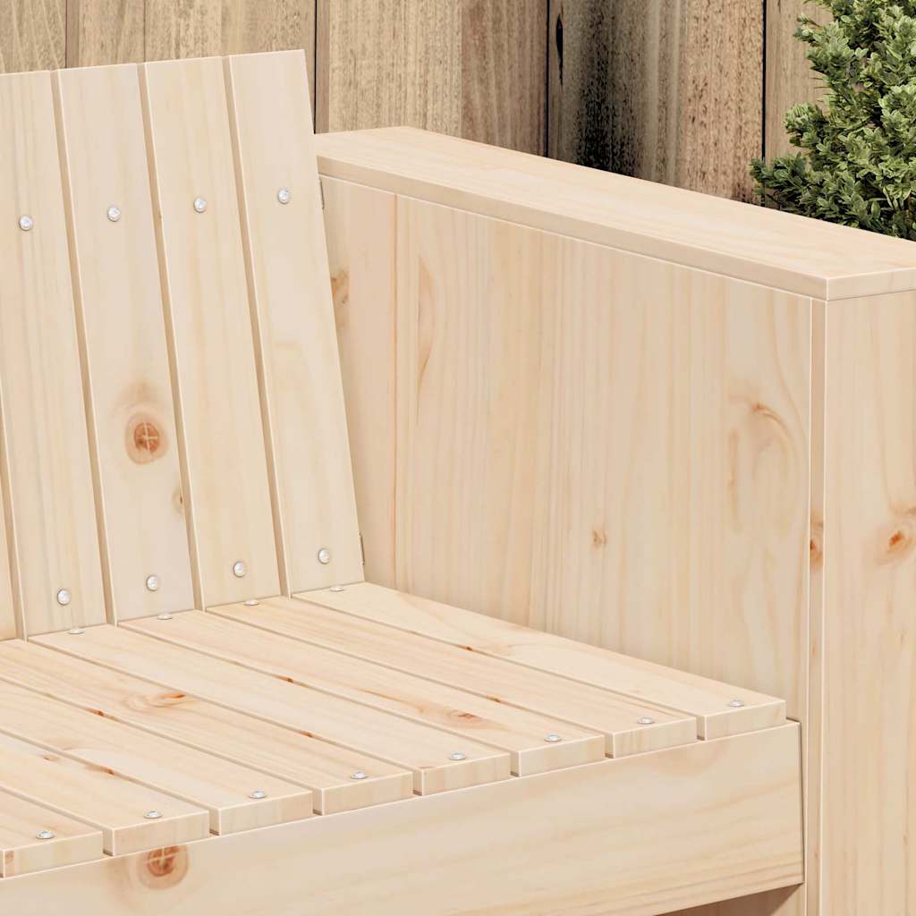 Garten-Sofa Natur 134 x 60 x 62 cm Massives Kiefernholz
