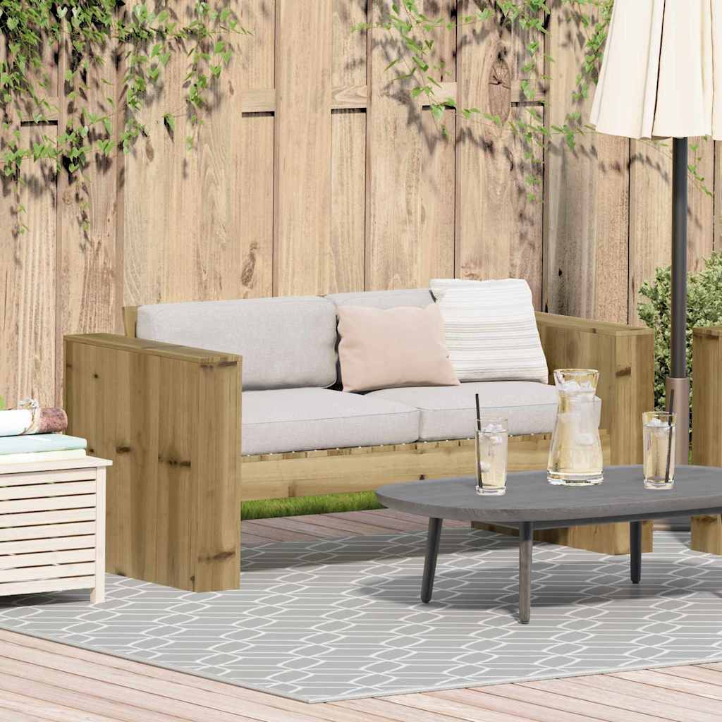 Garten-Sofa Grün 134 x 60 x 62 cm Massives Kiefernholz