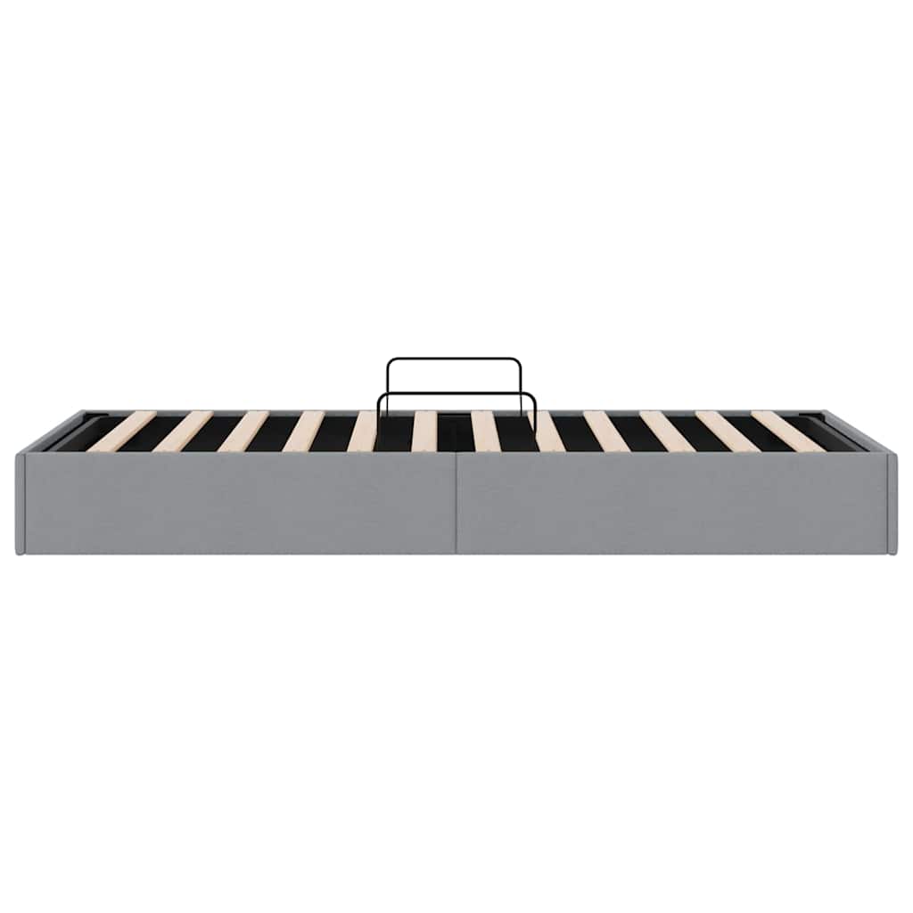 Aufbewahrungsbett mit Speicher Hellgrau 203 x 100 cm Stoff