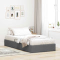 Aufbewahrungsbett mit Speicher Dunkelgrau 203 x 100 cm Stoff