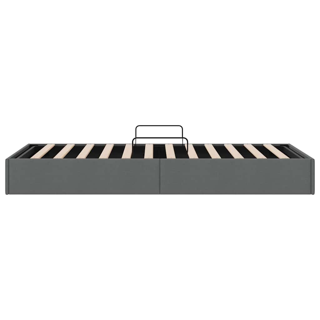 Aufbewahrungsbett mit Speicher Dunkelgrau 203 x 100 cm Stoff