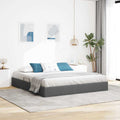 Aufbewahrungsbett mit Speicher Dunkelgrau 193 x 203 cm Stoff