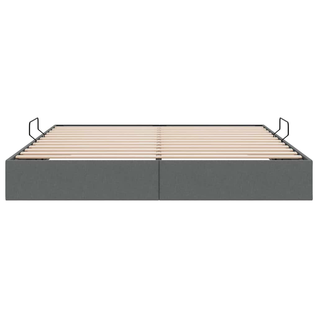 Aufbewahrungsbett mit Speicher Dunkelgrau 193 x 203 cm Stoff