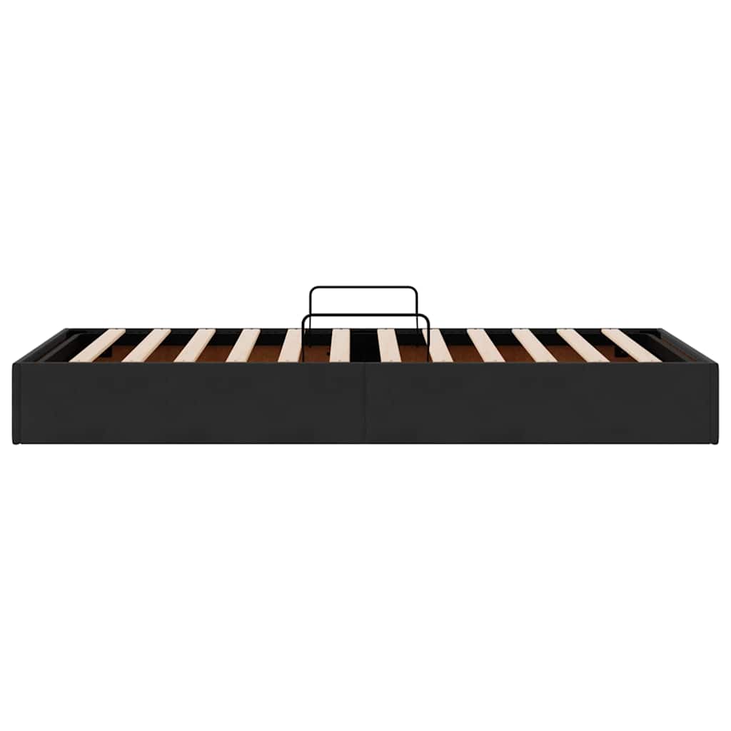 Aufbewahrungsbett mit Speicher Schwarz 90 x 190 cm Samt