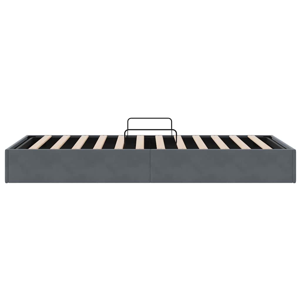 Aufbewahrungsbett mit Speicher Dunkelgrau 100 x 203 cm Samt