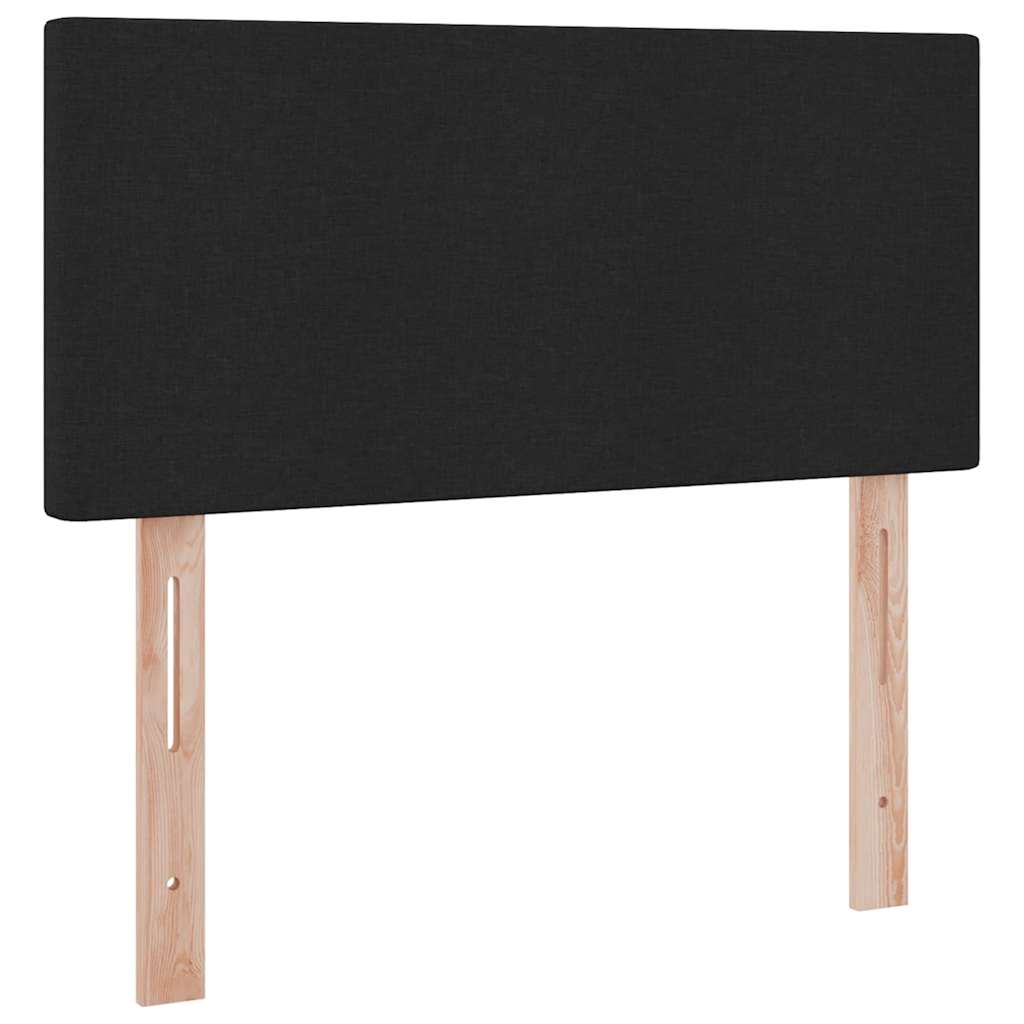 Aufbewahrungsbett mit Matratze mit Kopfteil Schwarz 90 x 190 cm